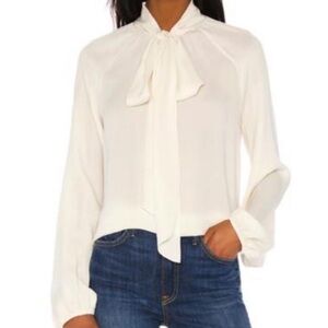 THEORY 100% Silk Elegant Cream Women's Blouse